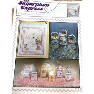 Easter Mini Tote Bags Counted Cross Stitch Pattern Bunny Chick Design